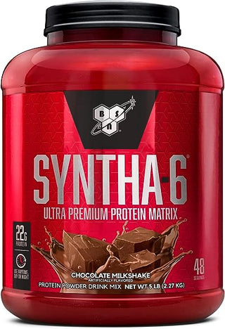 BSN SYNTHA-6 Whey Protein Powder, Micellar Casein, Milk Protein Isolate, Chocolate Milkshake, 48 Servings (Packaging May Vary) , 5 LB